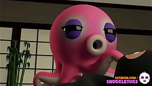 Ninja and OctoGirl Octopus Sex and Facial Cumshot Japanese 3D Hentai t. Cartoon fuck.